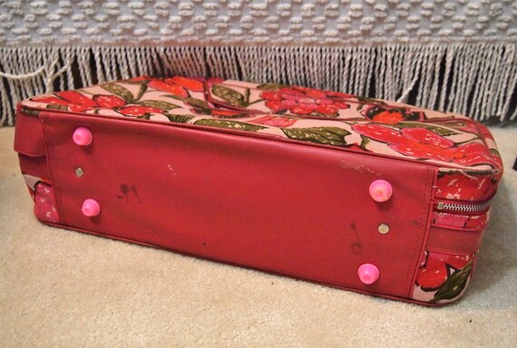 Groovy Floral suitcase Pink  70's 60's retro made… - image 4