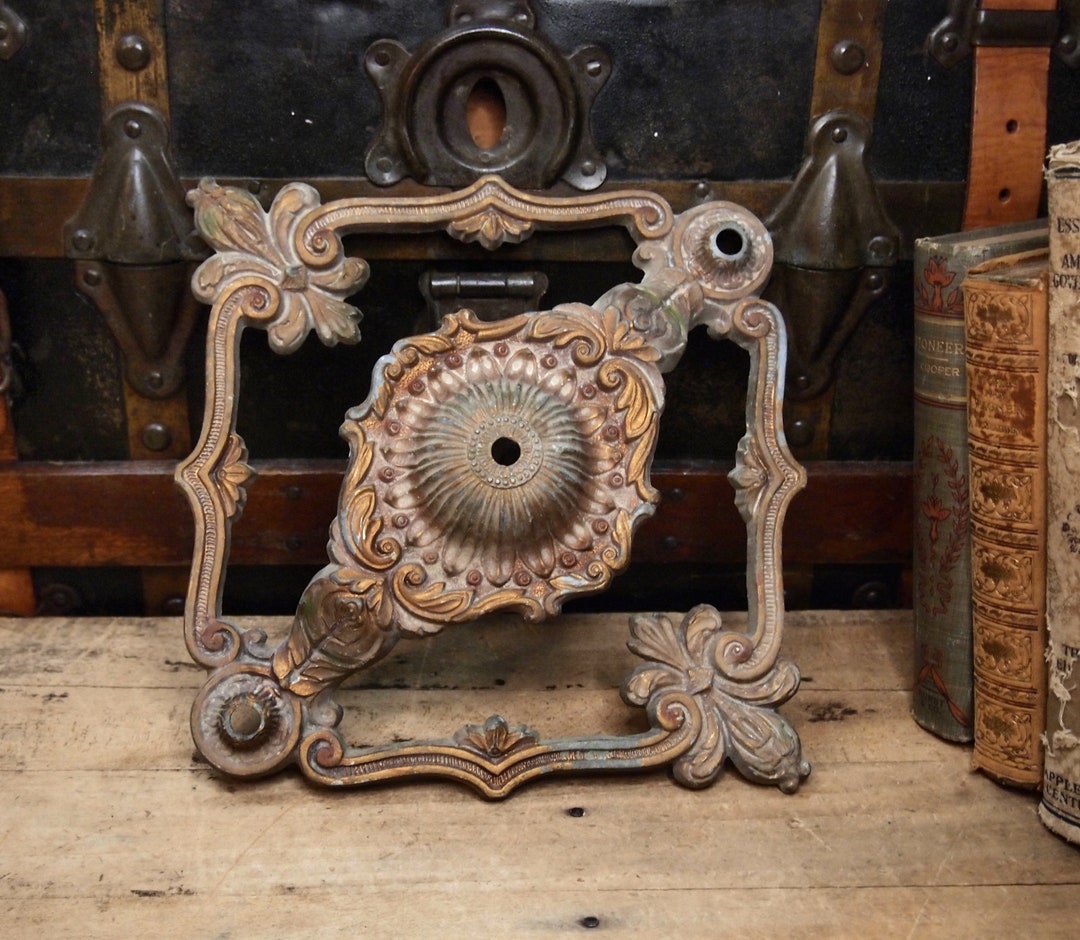 Vintage Metal Art Deco Ceiling Mount Light Fixture Metal Lamp Shade