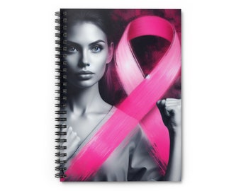 Pink Ribbon - Borst Caser spiraalvormig notitieboekje - Gelinieerde lijn