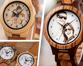 orologio in legno personalizzabile / idea regalo per matrimonio / idea regalo per lo sposo / idea regalo per la sposa