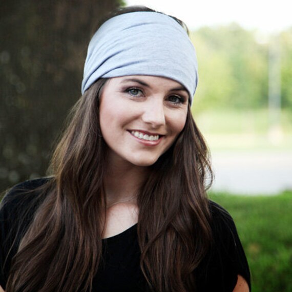 Big Headband / Large Headband / Gray Headband / Stretchy Etsy