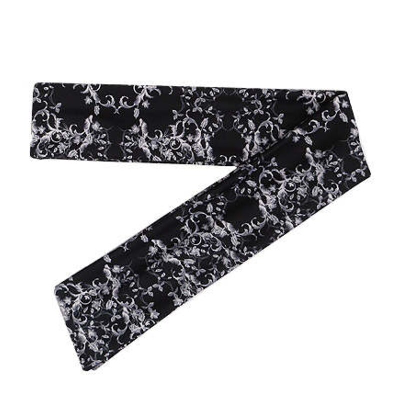 Long Scarf Headband Black Stretchy Tie On Style Head Band Etsy