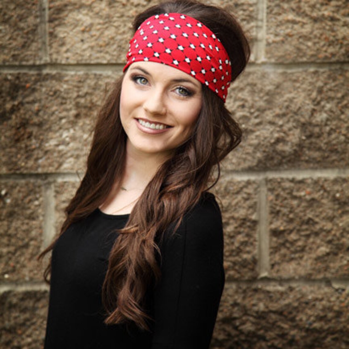 Stretchy Headband / Wide Headband Womens / Red Head Band / Etsy