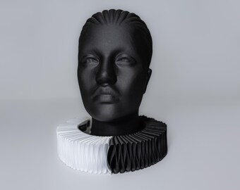 Black&white Elizabethan Neck Lace Collar - Historical Tudor ruffled gorguera- Renaissance fraise - Barocco ruff