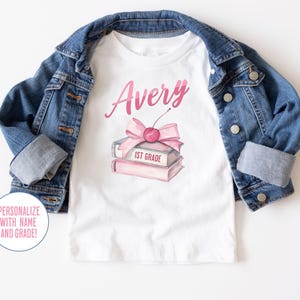 Girls first day of school shirt girls custom back to school Tshirt toddler girl name shirt kindergarten shirt custom toddler name shirt girl