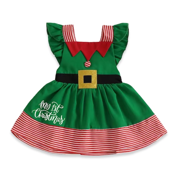 my 1st christmas dress first baby girl Christmas dress baby girl elf dress baby girl Christmas costume Please be aware that