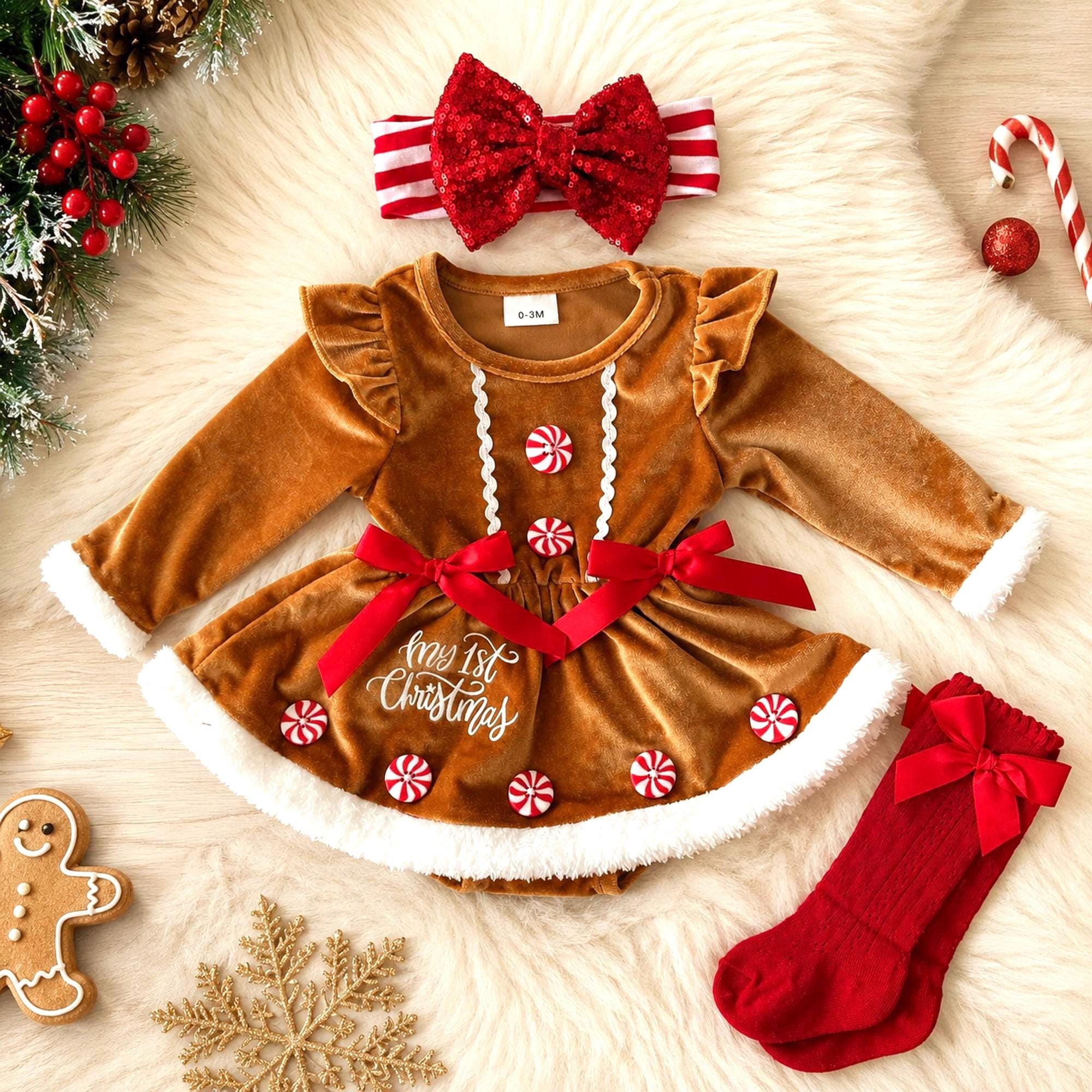 My First Christmas Babygirl Outfit