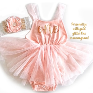 Baby girls first Birthday dress, personalized first birthday dress, 1st birthday, baby girl Pink and Gold Birthday, first birthday custom
