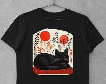 Matisse Inspired Cat Shirt Abstract Artistic Design Bold Colors Artistic Cat Tee Cat Lover Gift Modern Art Cat T-Shirt Whimsical Cat Apparel