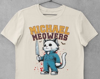 Michael Meowers Shirt Funny Vintage Halloween Cat T-Shirt Spooky Shirt Funny Gift for Cat Lover Horror T Shirt Cute Halloween