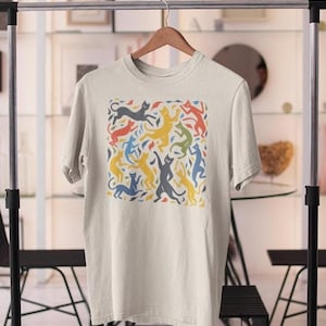 Matisse The Dance Inspired Cat Shirt Artistic Design Cat Lover Gift Abstract Artist T-Shirt Colorful Art Cat Tee Sleeping Cat Shirt