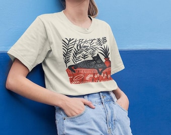Matisse The Red Room Inspired Cat Shirt Artistic Design Cat Lover Gift Artist T-Shirt Colorful Art Cat Tee Sleeping Cat Shirt