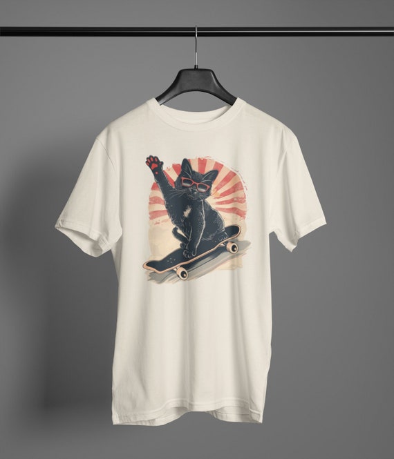 Skateboard Cat T-Shirt Kitten Tshirt Gift Tee Owner Lover Skateboard Cat T-Shirt Kitten Tshirt Gift Tee Owner Lover