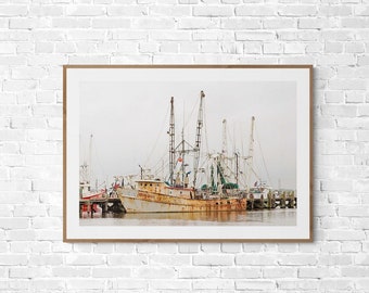 Rusty Shrimp Boat Photo, Shrimp Boat Print, Seafood Wall Art, Nautical Wall Art, Rusty Boat Print, Gulf Shrimp Photo, Biloxi Seafood Decor