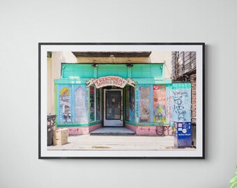 Frenchman Grocery & Deli, Frenchman Street Photo, Colorful New Orleans Art, Graffiti Wall Art, Urban Decay Photo, Funky Modern Art, Aqua Red