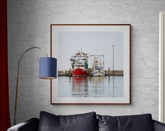 Two Shrimp Boats Photo, Biloxi Shrimp Photo, Shrimp Boats Art, Nautical Photo, Mississippi Gulf Coast Art, Fishing Boats Print, Biloxi Boats