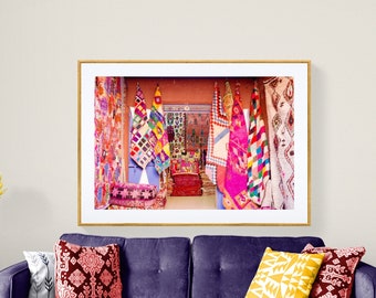 Moroccan Rugs Market Photo: Colorful Ethnic Wall Art