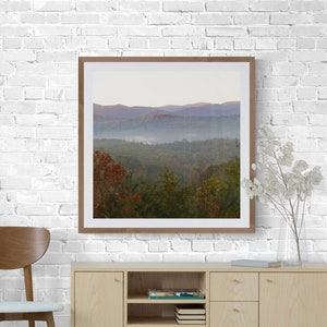 Blue Ridge Mountains Autumn Photo, Georgia Mountains, Autumn Nature Art, Burgundy Dark Green, Fall Colors Photo,  Landscape Photograph