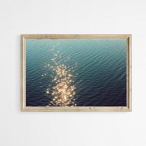 Twinkling Sunlight on Water, Dark Blue Water Art, Bayou Photograph, Mississippi Coast, Dark Teal Wall Art, Dark Water Photo, Sparkling Light image 9