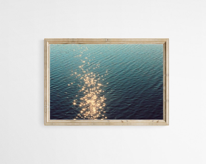 Twinkling Sunlight on Water, Dark Blue Water Art, Bayou Photograph, Mississippi Coast, Dark Teal Wall Art, Dark Water Photo, Sparkling Light image 9