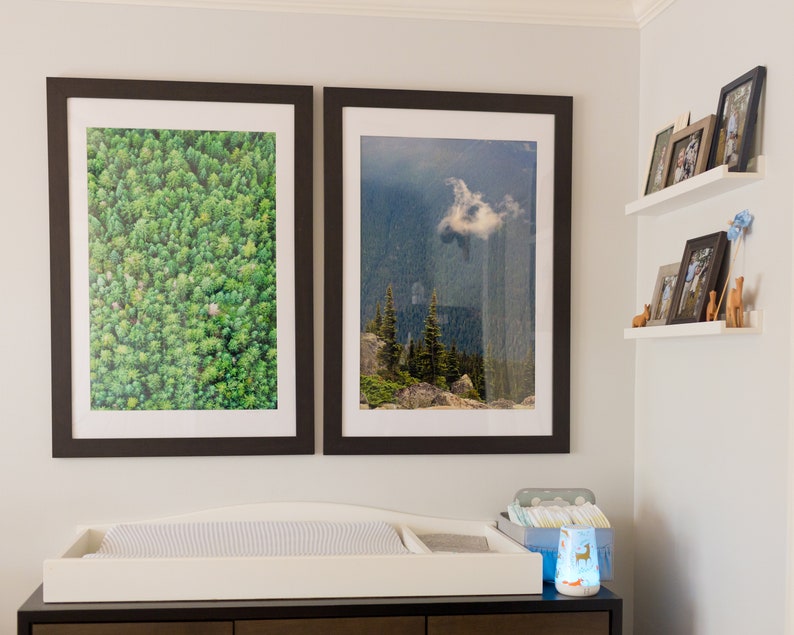 Green Modern Art, Bright Green Photo, Aerial Tree Photo, Whistler Mountain, Evergreen Tree Photo, Forest Wall Art, Pine Tree Photo, Bold Art image 4