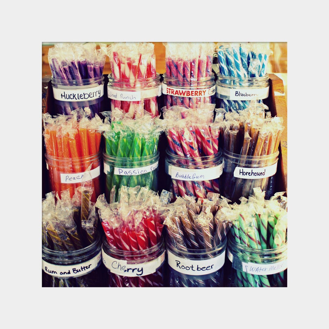 Stick Candy Photograph, Colorful Candy Art, Sweet Treat Photo, Shabby