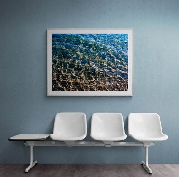 Lake Tahoe Photo: Abstract Water Art Print, Blue Green Brown