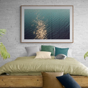 Twinkling Sunlight on Water, Dark Blue Water Art, Bayou Photograph, Mississippi Coast, Dark Teal Wall Art, Dark Water Photo, Sparkling Light image 6