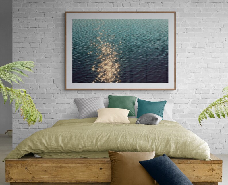 Twinkling Sunlight on Water, Dark Blue Water Art, Bayou Photograph, Mississippi Coast, Dark Teal Wall Art, Dark Water Photo, Sparkling Light image 6