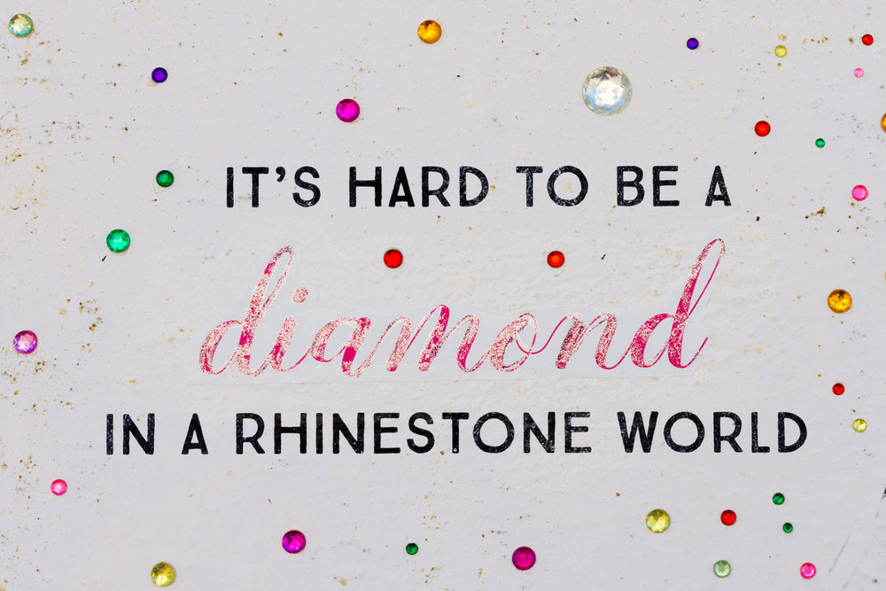 Dolly Parton Quote Diamond in a Rhinestone World Street Art Etsy