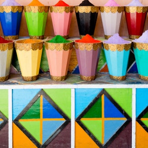 Colorful Morocco Art, Rainbow Colors Art, Moroccan Spices, Morocco Photo, Square Morocco Print, Marrakech Photograph, Bold Colors Art image 9