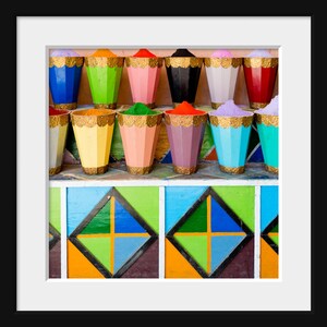 Colorful Morocco Art, Rainbow Colors Art, Moroccan Spices, Morocco Photo, Square Morocco Print, Marrakech Photograph, Bold Colors Art image 7