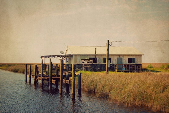 Brown's Bait Shop, Gulf Coast Fishing Photo, Dock Photo, Bayou