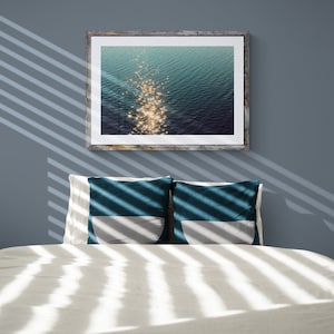 Twinkling Sunlight on Water, Dark Blue Water Art, Bayou Photograph, Mississippi Coast, Dark Teal Wall Art, Dark Water Photo, Sparkling Light image 3