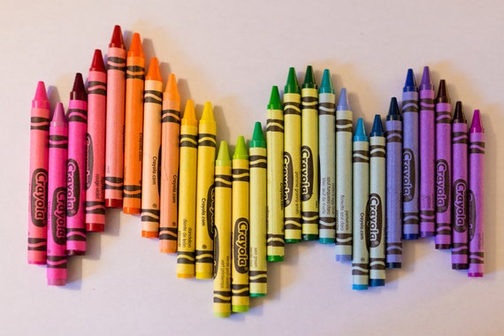 Rainbow Crayon Photo, Colorful Playroom Art, Children's Wall Decor