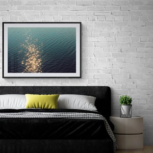 Twinkling Sunlight on Water, Dark Blue Water Art, Bayou Photograph, Mississippi Coast, Dark Teal Wall Art, Dark Water Photo, Sparkling Light image 4