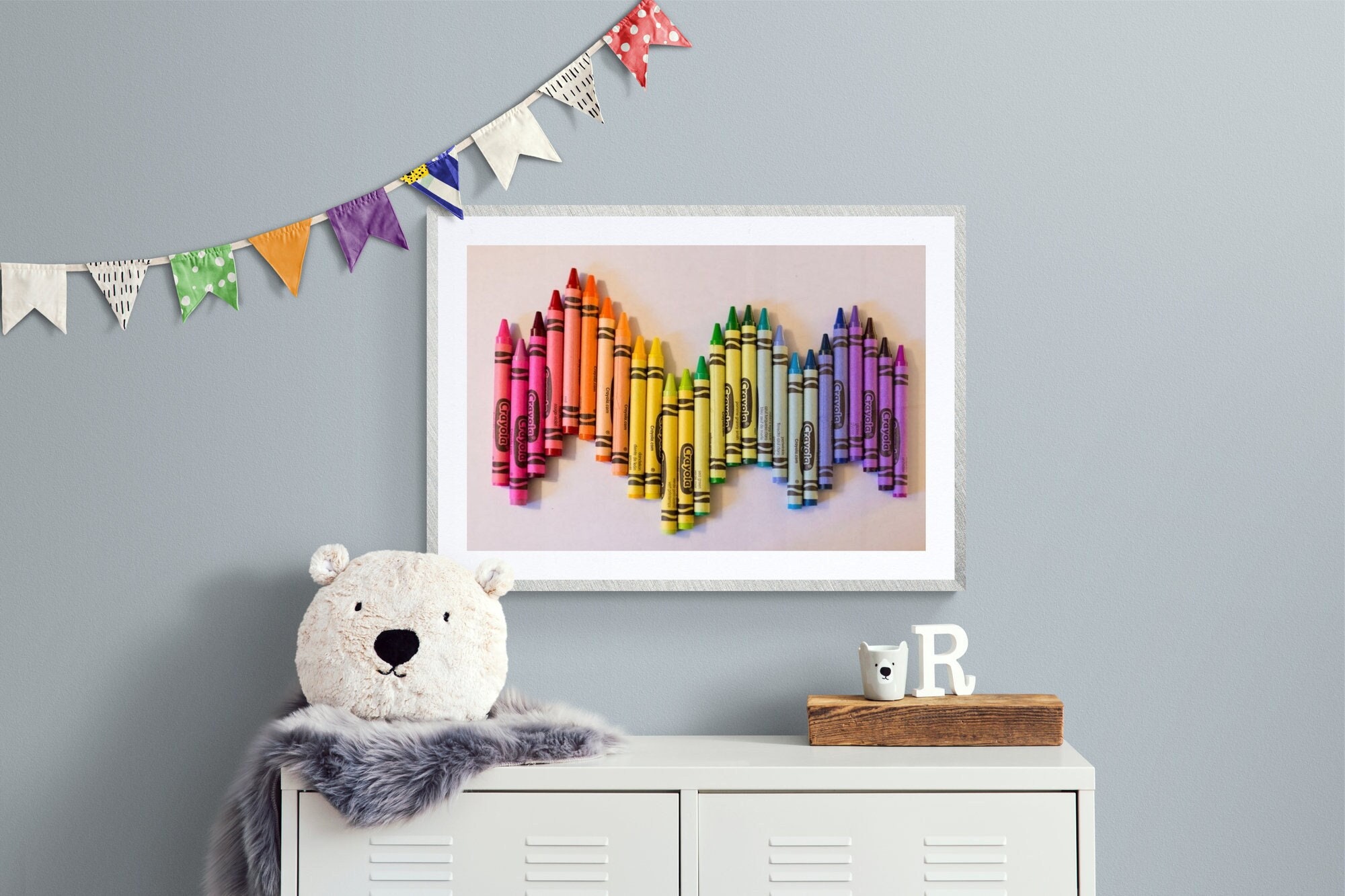 Crayons of a Rainbow II Solid-Faced Canvas Print