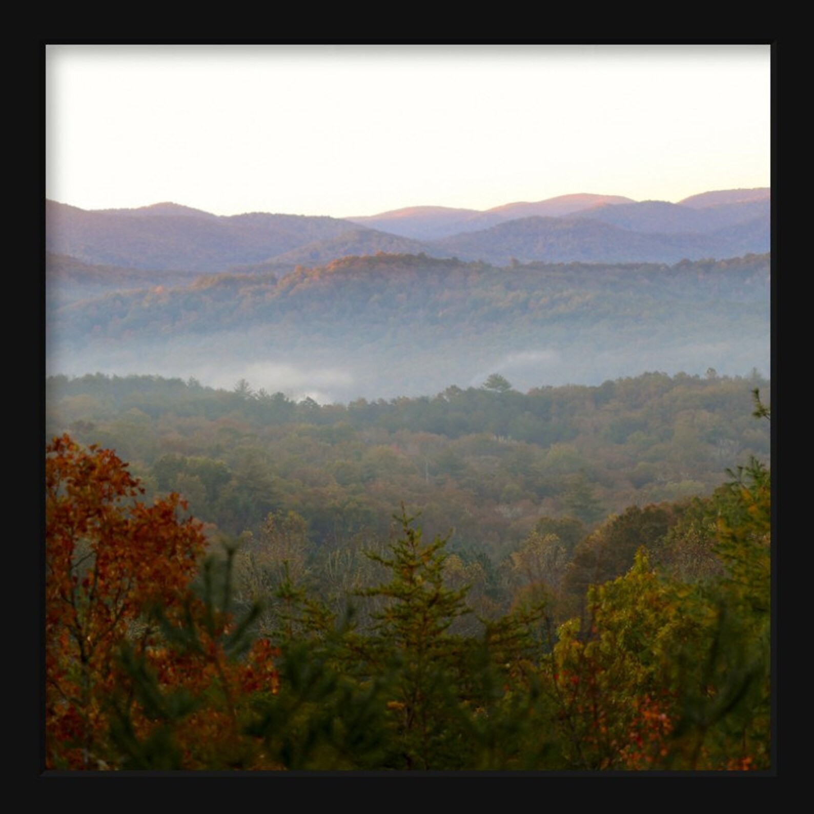 Blue Ridge Mountains Autumn Photo, Georgia Mountains, Autumn Nature Art