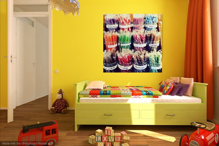 Stick Candy Photograph, Colorful Candy Art, Sweet Treat Photo, Shabby
