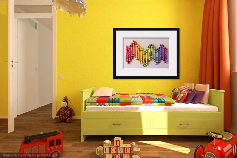 Rainbow Crayon Photo, Colorful Playroom Art, Children's Wall Decor, Crayons  Wall Art, Colorful Kids' Art, Rainbow Wall Art, Wavy Rainbow 