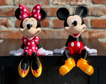 3D-geprinte Minnie Mouse & Mickey Mouse zittende
