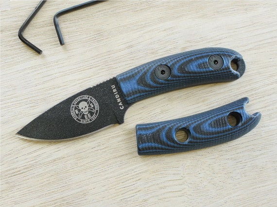 定番人気！ for Handle G10 TKC: ESEE Etsy - 2x2 Black, & Blue - Candiru ハンティングナイフ、狩猟刀