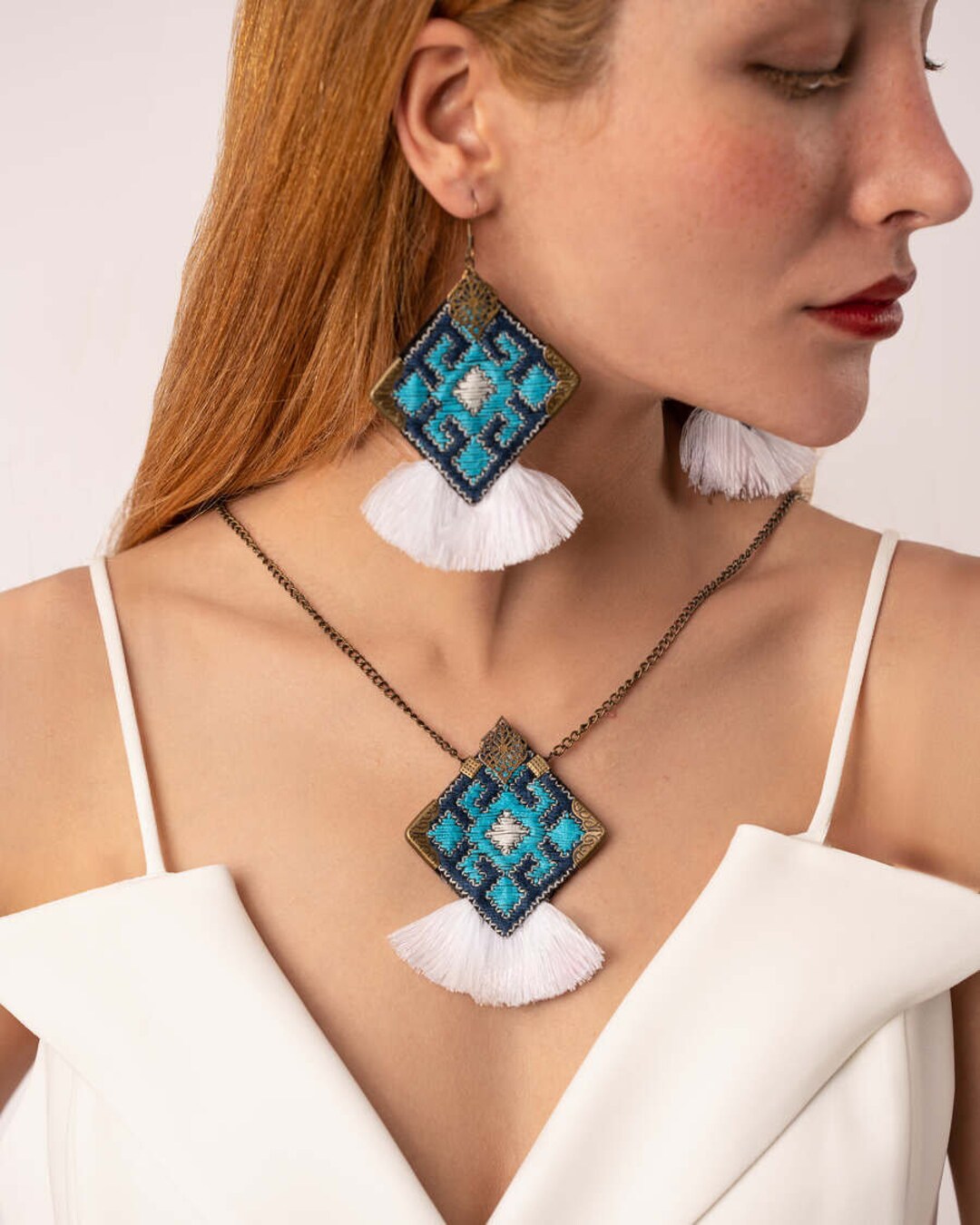 国内で当店のみ ILLUSORY - Tribal Tassel Beaded Fang Necklace ILLUSORY Tribal Tassel Beaded Fang Necklace