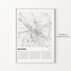 Belgrade Map Print, Belgrade Travel Map, Belgrade Wall Decor Art, Belgrade , Housewarming Gift