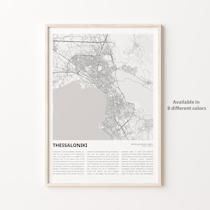 Thessaloniki Karte Druck, Thessaloniki Karte, Thessaloniki Wanddekor Kunst, Thessaloniki Zentral Makedonien, Einweihungsparty Geschenk