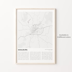 Goulburn Map Print, Goulburn Map Print, Goulburn Map Print, Goulburn Map Print, Goulburn New South Wales, Housewarming Geschenk