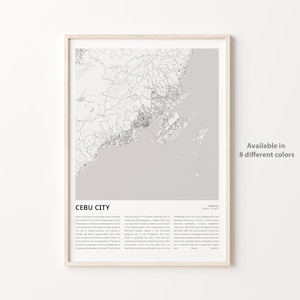 Cebu City Karte, Cebu City Karte, Cebu City Wanddekor Kunst, Cebu City, Housewarming Geschenk