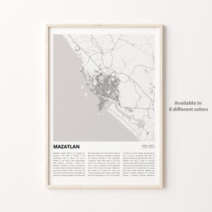 Mazatlan Map Print, Mazatlan Travel Map, Mazatlan Wall Decor Art, Mazatlan Sinaloa, Housewarming Gift