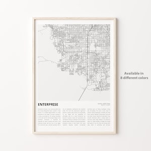 Impression de carte d'entreprise, carte de voyage d'entreprise, art de décoration murale d'entreprise, entreprise du Nevada, cadeau de pendaison de crémaillère
