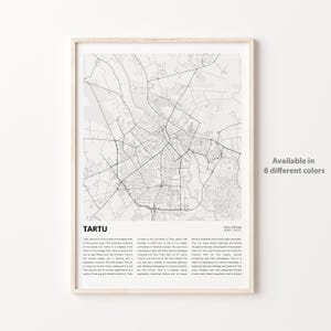 Tartu Map Print, Tartu Travel Map, Tartu Wall Decor Art, Tartu Tartu, Housewarming Gift